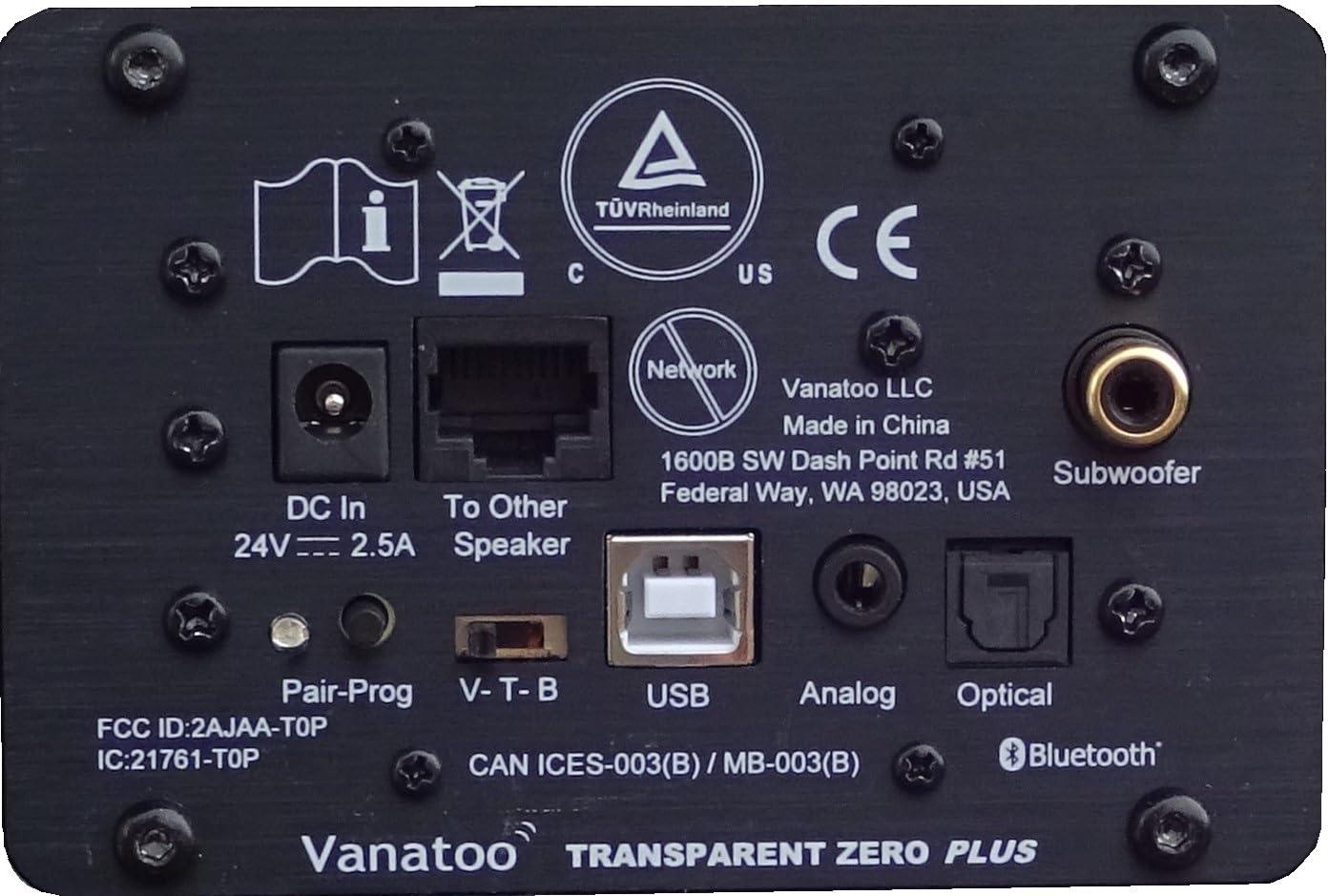 Vanatoo Vanatoo Transparent Zero Plus Near Field Studio Monitor Speakers Pair for TV, PC, Gaming. 120 Watt Powered Speakers for Desktop and Room use. AUX, USB, Bluetooth, Toslink Optical, Remote Control.
