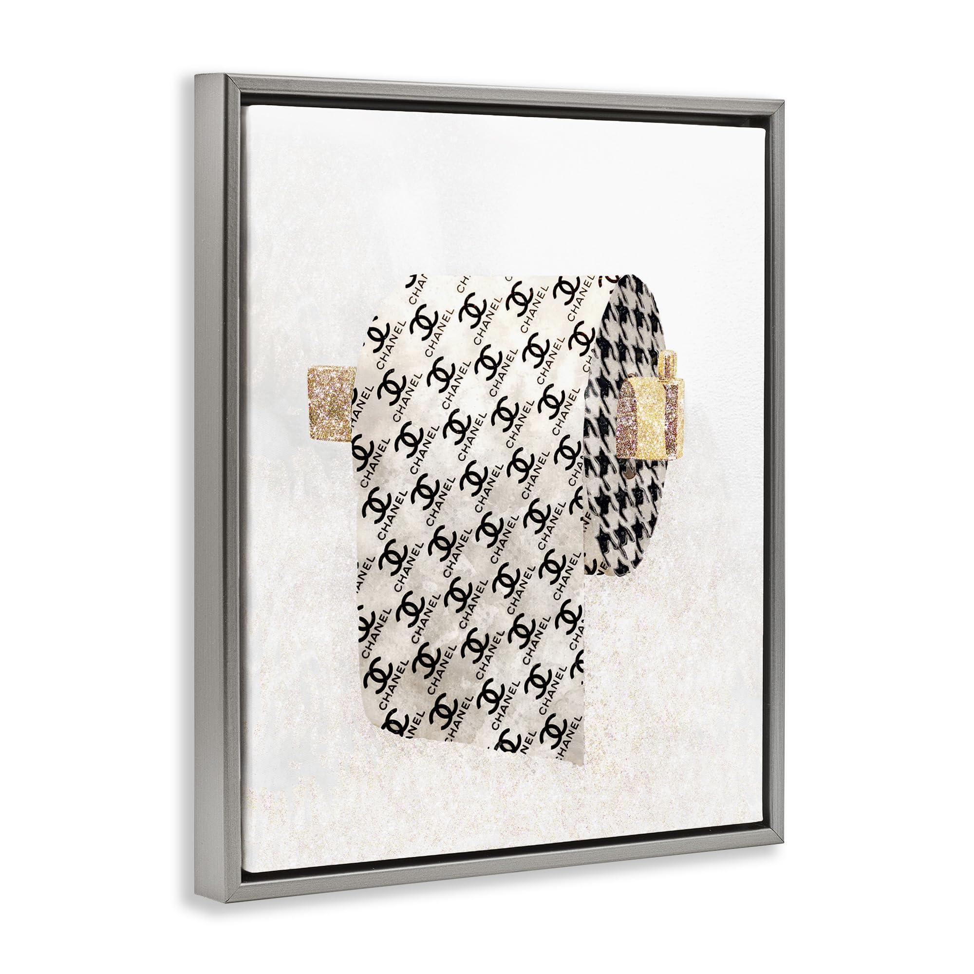 Stupell Industries Stupell Industries Fashion Glam Toilet Paper Designer Detailing, Floater Frame, Design by Ziwei Li