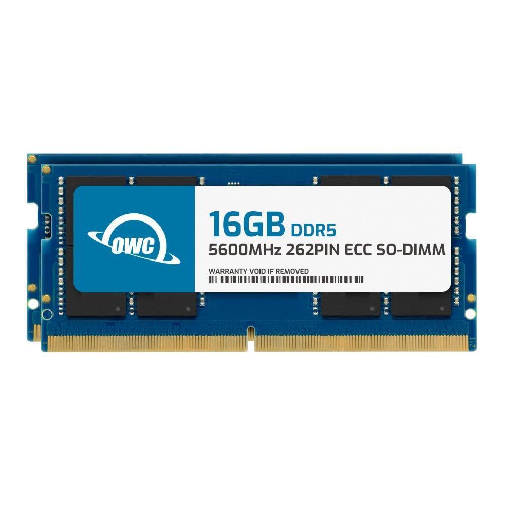 OWC OWC 32GB (2x16GB) DDR5 5600 PC5-44800 CL46 1Rx8 262-pin 1.1V ECC Unbuffered SODIMM Memory RAM Module Upgrade Kit for Select Laptops or All-in-One Systems