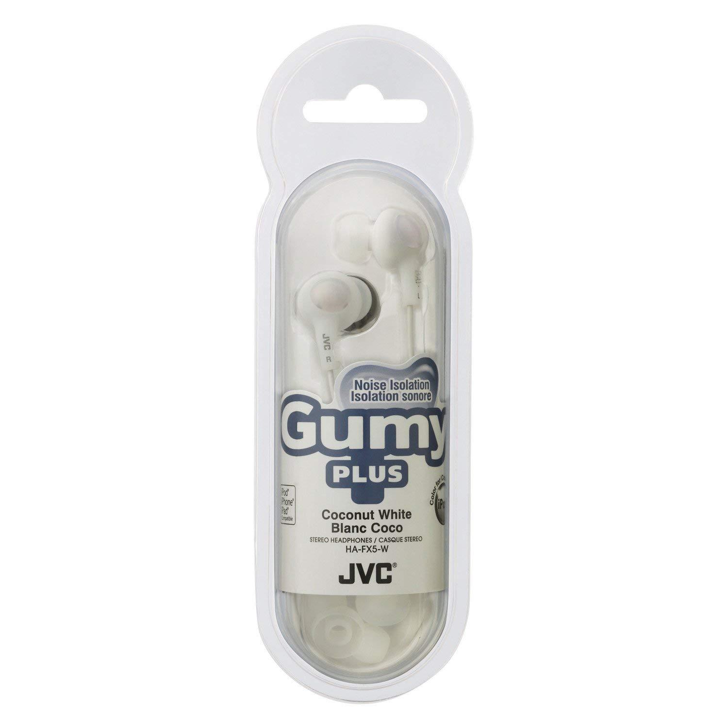 JVC JVC HAFX5W Gumy Plus Inner Ear Headphones (White)