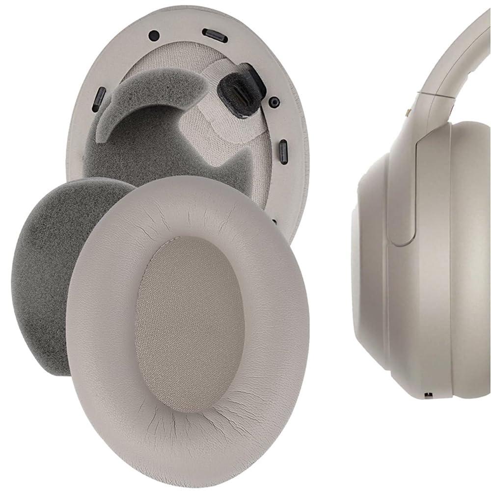 BUTIAO WH-1000XM4 Ear Pads for Sony Headphones, BUTIAO Replacement Earpads Ear Cups Cushion Muffs for Sony WH 1000XM4 Over-Ear Headphones with Protein Leather Noise Isolation Memory Foam - Champagne