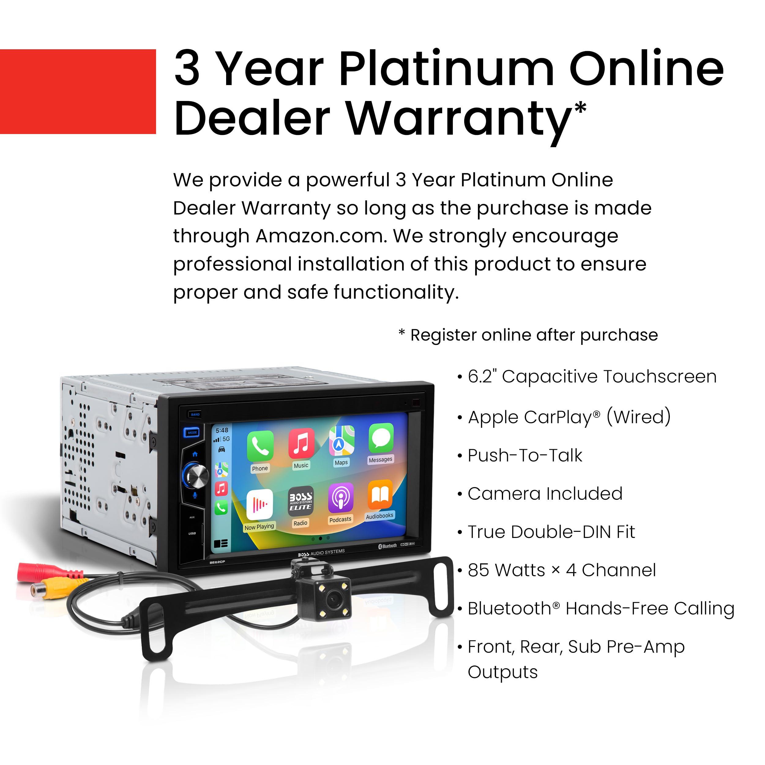 BOSS Audio Systems BOSS Audio Systems Elite Series BE62CP-C Car Stereo - Apple CarPlay, 6.2 Inch Double Din, Touchscreen, Bluetooth Audio and Calling Head Unit, Radio Receiver, No CD DVD Player, Backup Camera