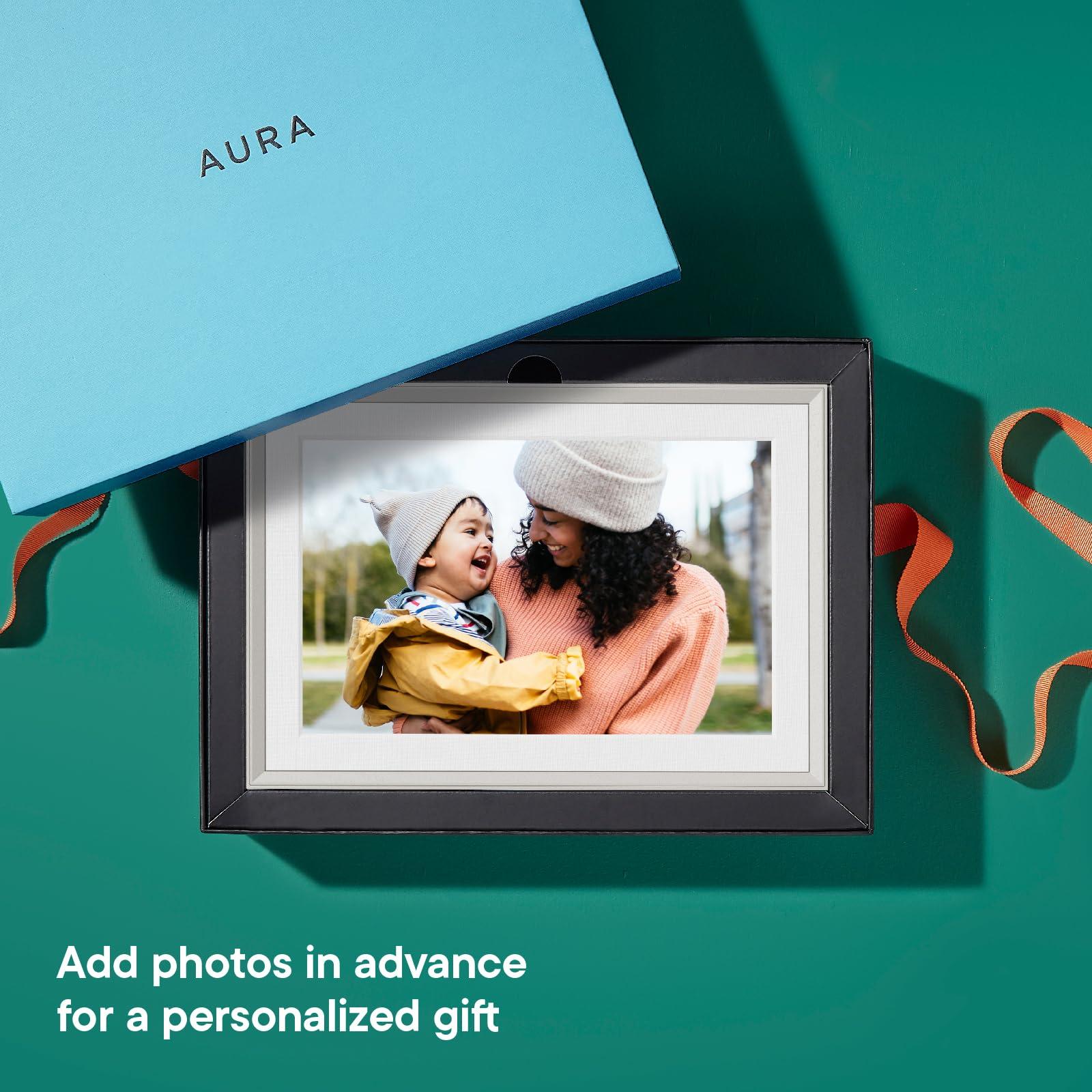 AURA Aura Carver 10.1" WiFi Digital Picture Frame | The Best Digital Frame for Gifting | Send Photos from Your Phone | Quick, Easy Setup in Aura App | Free Unlimited Storage | (Clay with White Mat)