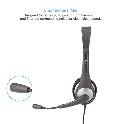 Cyber Acoustics Cyber Acoustics Mono Headset, headphone with microphone, great for K12 School Classroom and Education (AC-104),Gray