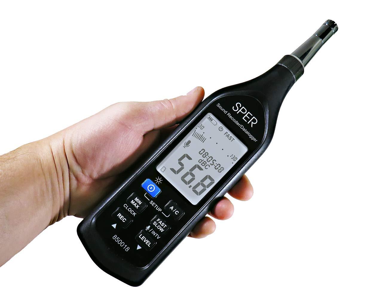 Sper Scientific Sper Scientific Sound Recorder Datalogger 850018 - Professional Sound Level Meter with Live Audio Recording & Decibel Tracking for Industrial Environmental & Occupational Sound Monitoring