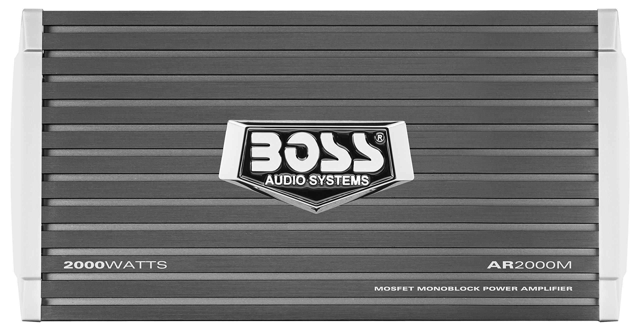 BOSS Audio Systems BOSS Audio Systems AR2000M Monoblock Car Amplifier - 2000 High Output, High/Low Level Inputs, Low-Pass Crossover, Hook Up to Subwoofer for Bass