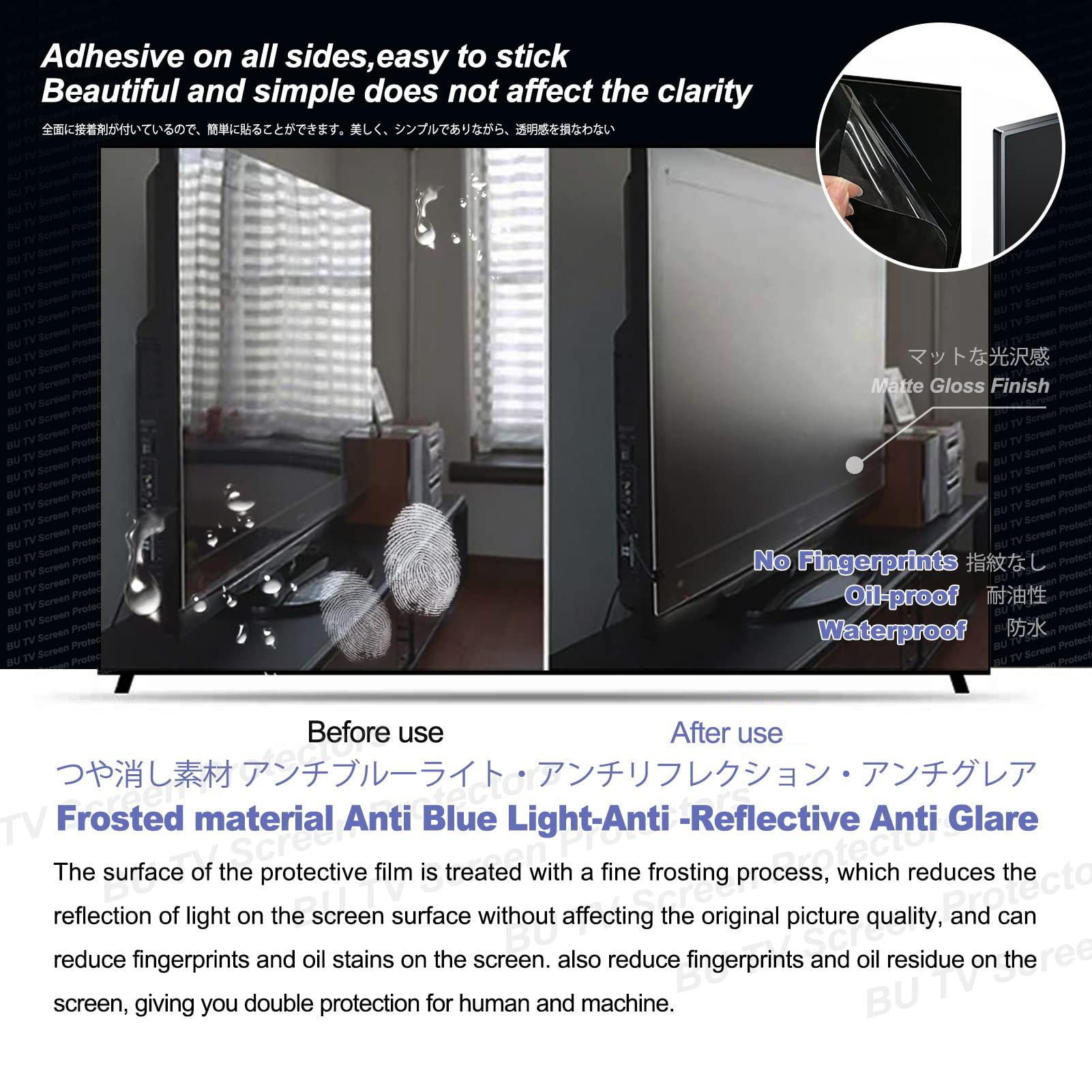 BU TV Screen Protectors BU TV Screen Protectors 55 Inch TV Screen Protector Filter, Frosted Anti Glare/Anti Blue Light Film,55" 1211 * 682
