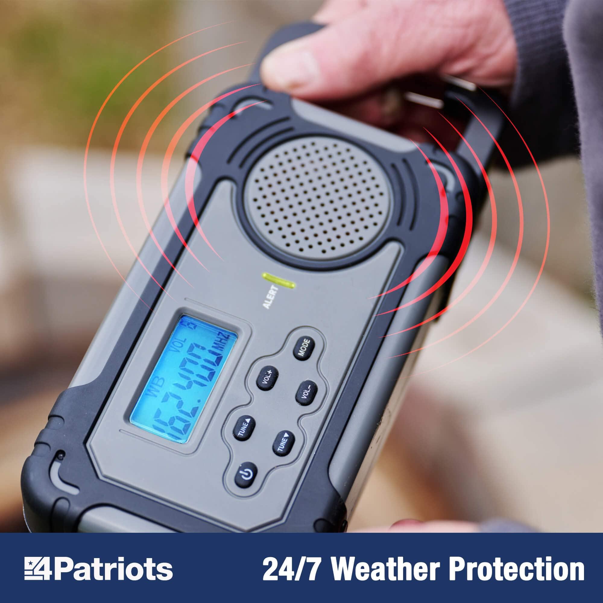 4Patriots 4Patriots Liberty Band Emergency Solar Radio: NOAA Weather Radio with Solar Panel & Power Bank