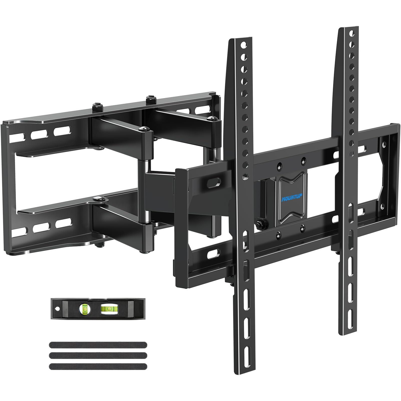 MOUNTUP MOUNTUP UL Listed TV Wall Mount, Full Motion TV Wall Mount for Most 26-65 Inch Flat/Curved TV Fit 16\" Wood Stud, Wall Mount TV Bracket with Dual Swivel Articulating Arm Max VESA 400x400mm up to 88 LBS