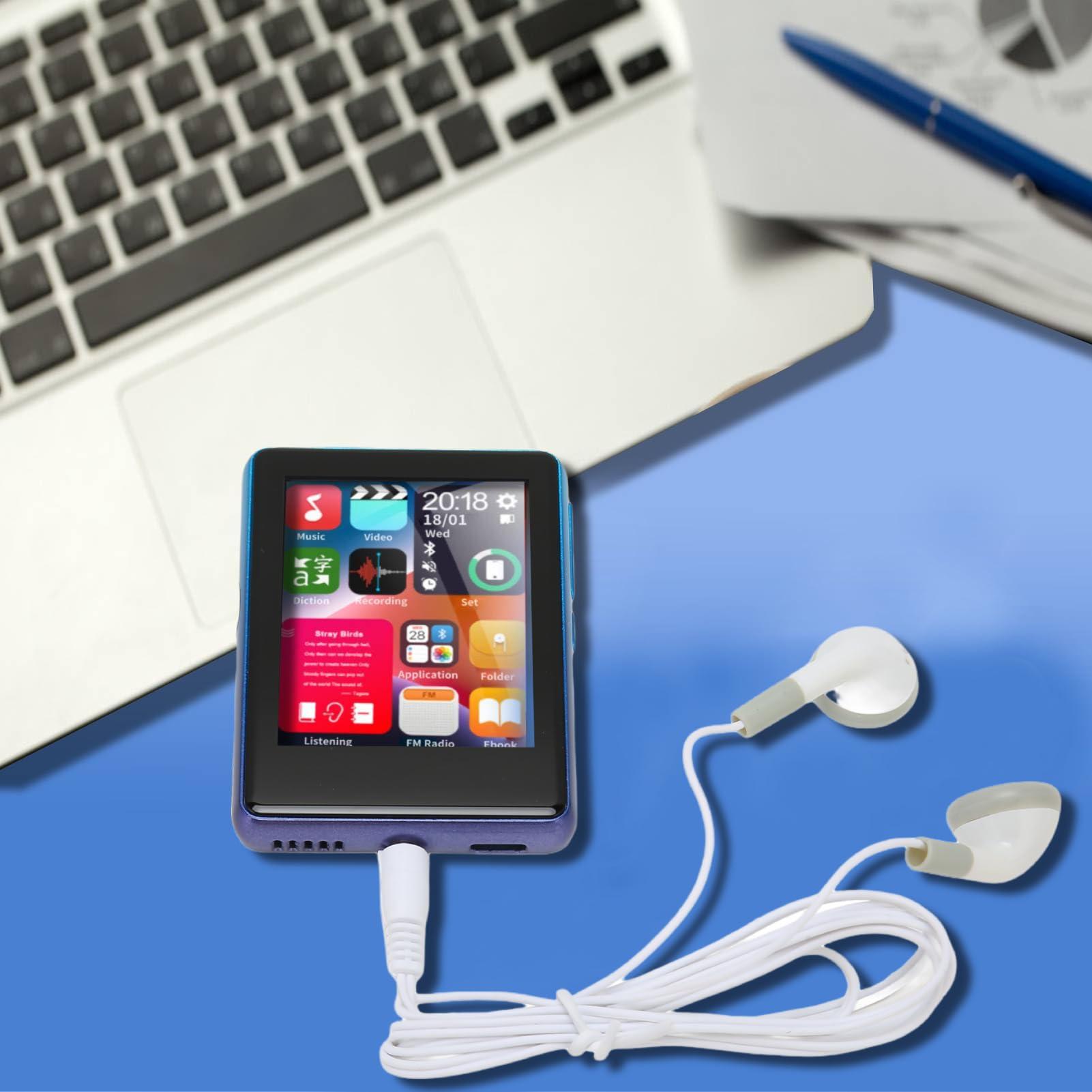 GOWENIC 256GB MP3 Player with Bluetooth, 2.4inch Full Touch Screen Music Player with Headphone, Built in 4GB Memory, HD Noise Reduction, Support FM Radio, MP3 & MP4 Players (Blue)