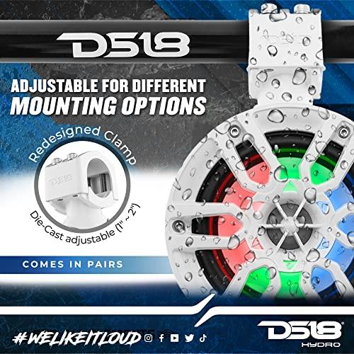 DS18 DS18 NXL-X6TP/WH Hydro 6.5" Marine Towers with Integrated RGB LED Lights High Performance, Marine Grade IP65 Rated, 300 W Max 150 W RMS 4 Ohms (Pair)