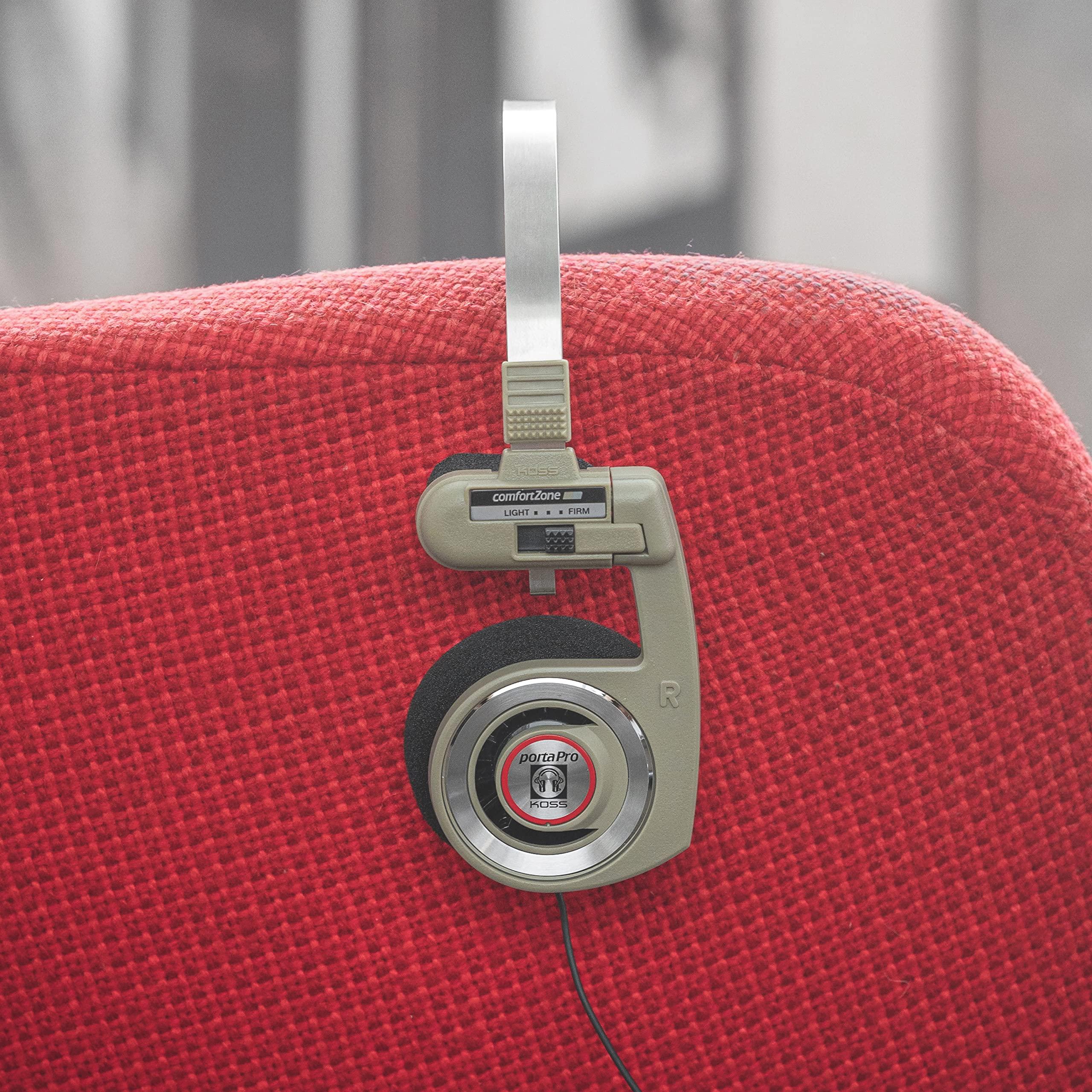 Koss Koss Porta Pro Limited Edition On-Ear Headphones, in-Line Microphone, Volume Control and Touch Remote Control, Retro Style, Includes Hard Carry Case, Wired with 3.5mm Plug, Rhythm Beige