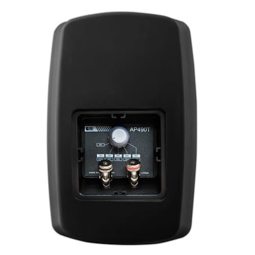 OSD Audio OSD AP490 4\" Outdoor Patio Speaker Pair, 60W RMS and 70V, IPX6 Weather Resistant, Full Motion Bracket, Black