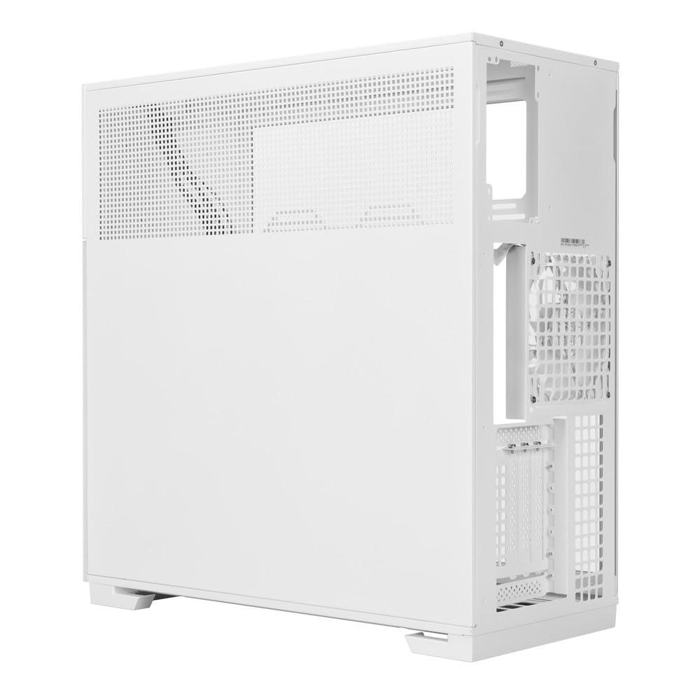 IN WIN InWin F5 White E-ATX Full Tower Computer Case with Customizable Wooden Front Modular Bezels, Tempered Glass Panels, Ventilated Mesh Panels, and Offers Back Connect ATX Motherboard Support