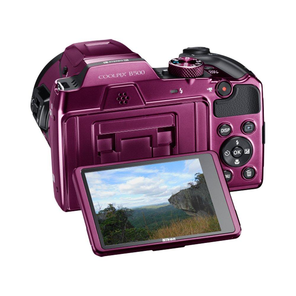 Nikon Nikon COOLPIX B500 16MP 40x Optical Zoom Digital Camera w/Wi-Fi (Plum) - (Renewed)