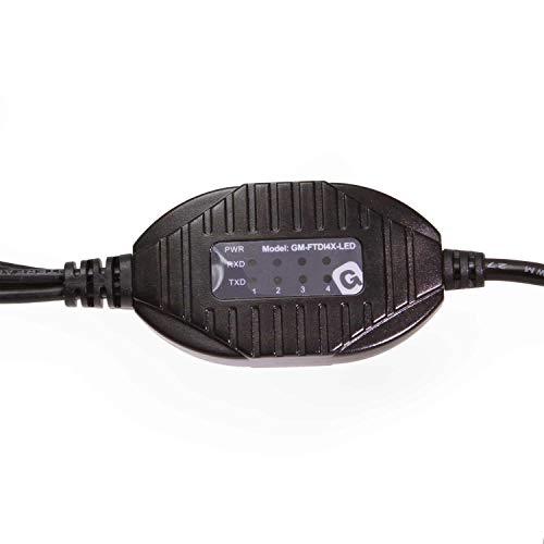 Gearmo Gearmo 4 Port RS232 to USB FTDI chip Adapter w/RX and TX Status LED