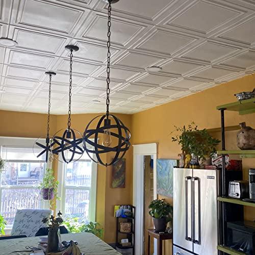 A La Maison Ceilings A La Maison Ceilings R24 Line Art Foam Glue-up Ceiling Tile (21.6 sq. ft./Case), Pack of 8, Plain White