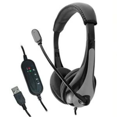 Avid Avid Products Education Headphones with Microphone - Stereo - Black, Gray - USB - Wired - Over-The-Head - Binaural - Circumaural - Noise Cancelling Microphone/AE-39