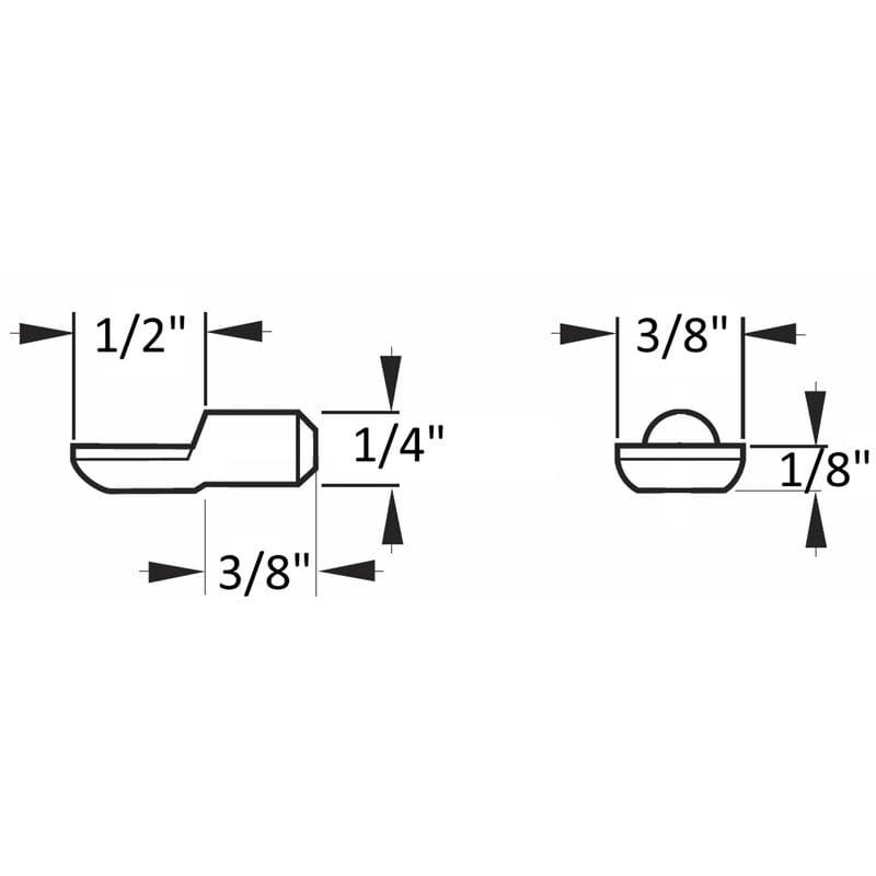Desunia 5mm"Spoon" Style Cabinet Shelf Support Pegs - Polished Nickel - Package of 25