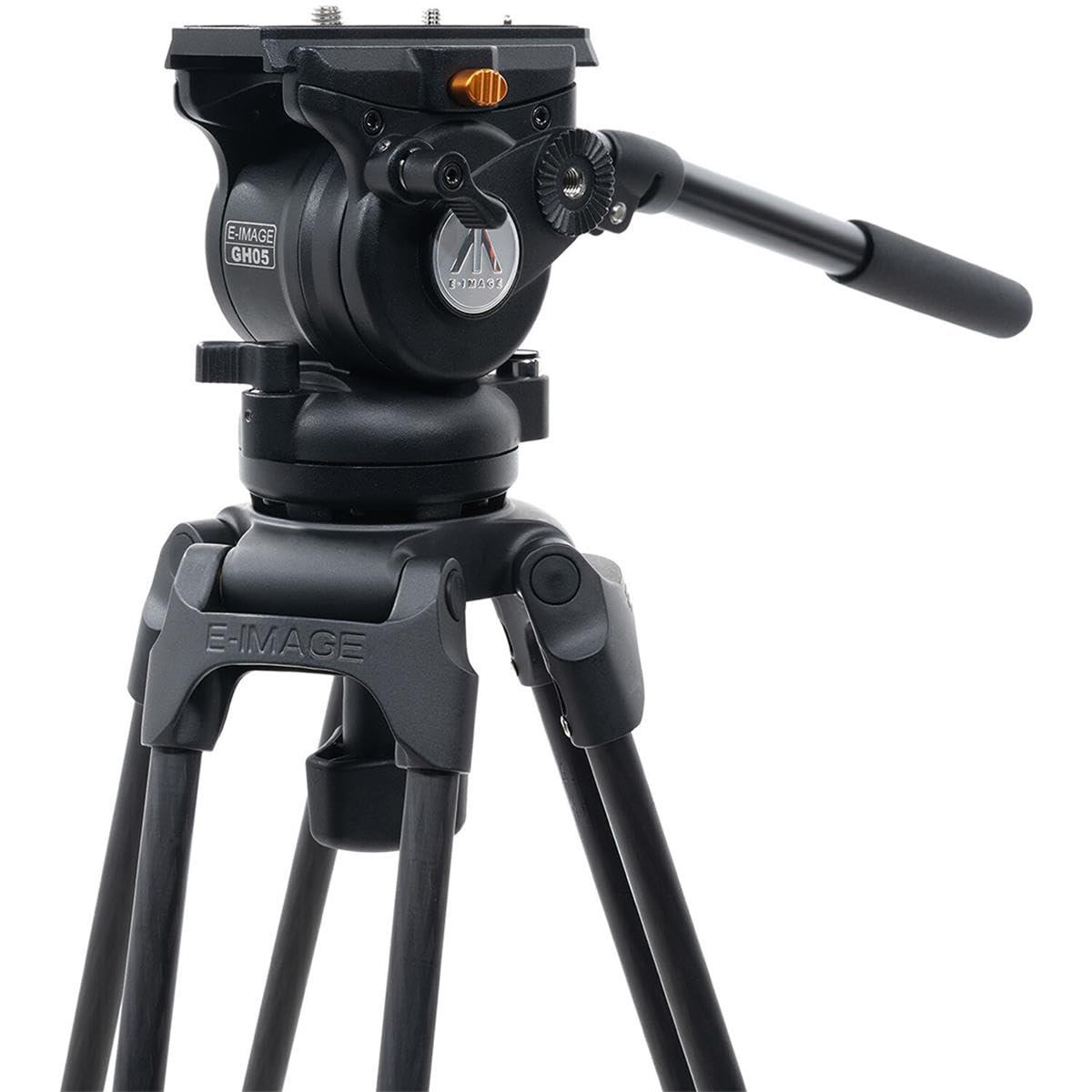 Ikan Ikan E-Image EG05C2 3-Section Carbon Fiber Tripod with GH05 Fluid Video Head and Mid-Level Spreader