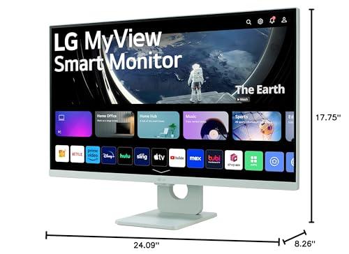 LG LG 27SR50F-G MyView Smart Monitor 27-Inch FHD (1920x1080) IPS Display, webOS 23, HDR 10, x2 Built-in Speakers, AirPlay 2, Screen Share, Bluetooth, ThinQ App, Remote Control, Green