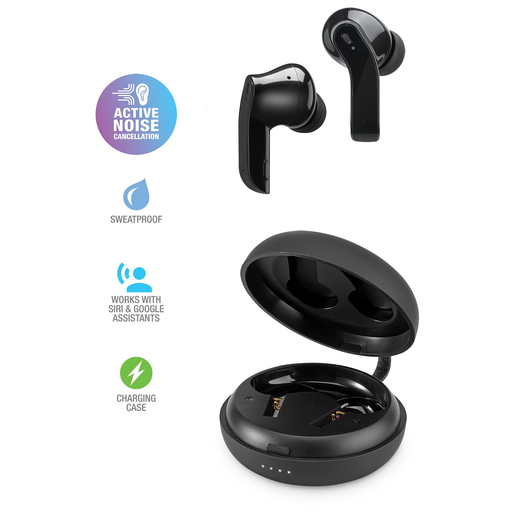 iLive iLive Truly Wire-Free Earbuds with Active Noise Canceling, Charging Case, Includes 3 Set of Ear Tips, Black (IAEBT600B)