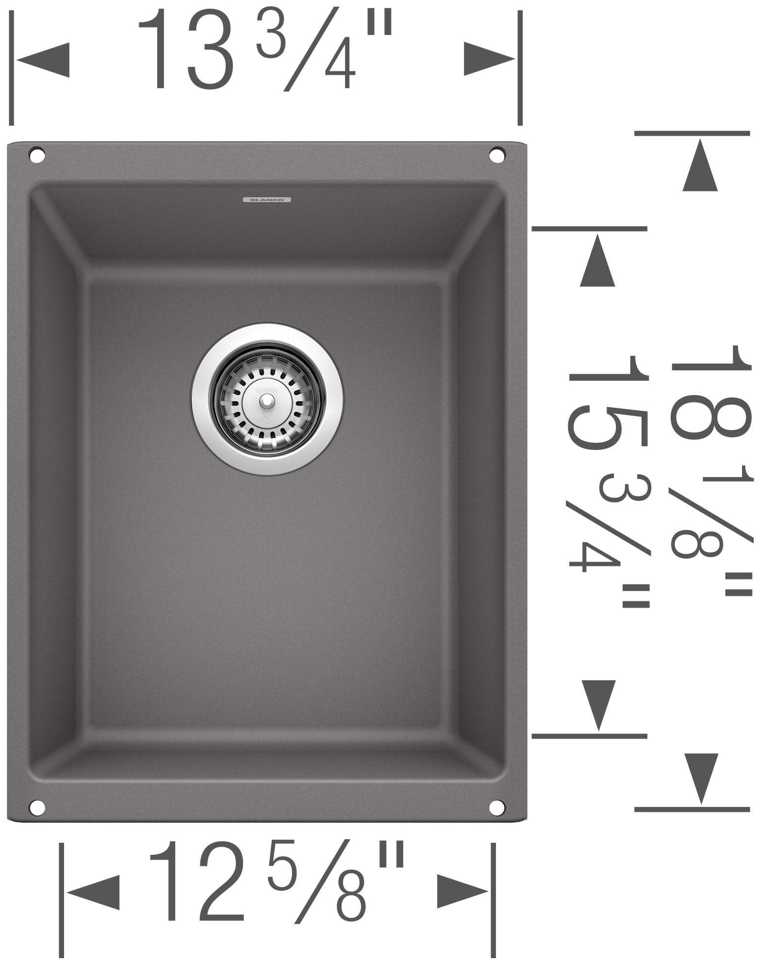 BLANCO BLANCO 517676 PRECIS SILGRANIT Medium Undermount Kitchen Sink, Truffle