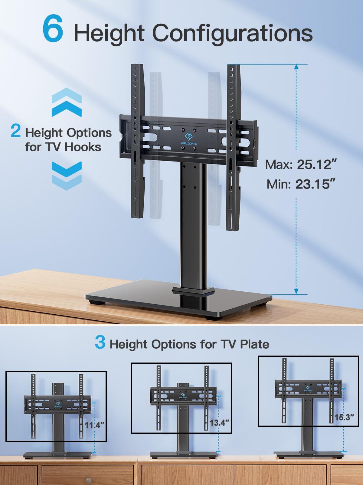 PERLESMITH PERLESMITH Mobile TV Stand on Wheels for 32-75 Inch Flat/Curved Panel Screens
