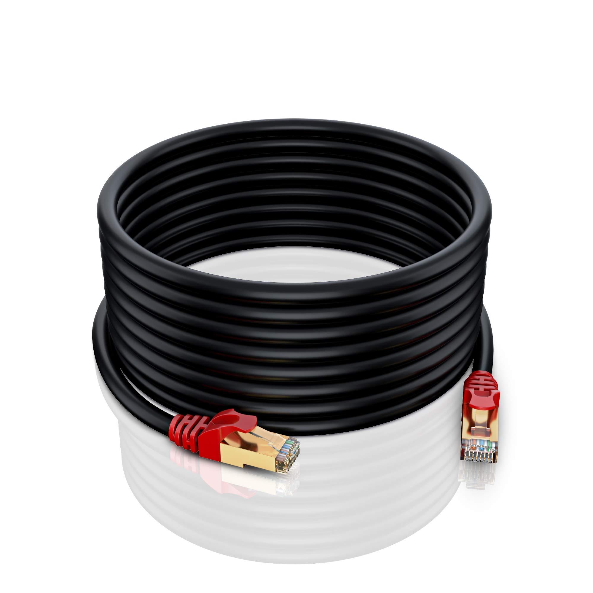 Maximm Maximm Cat7 Outdoor Ethernet Cable - 50 Foot - High Speed Direct Burial Waterproof LAN Cable