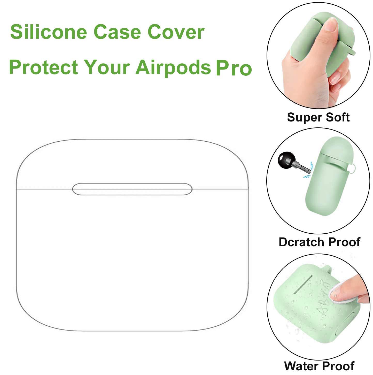 JCSMARTEC Cute Case for Airpods Pro, Funny Frog Cow Bees Soft Silicone Rubber Cover Skin with Anti-Lost Keychain(Cow Case)