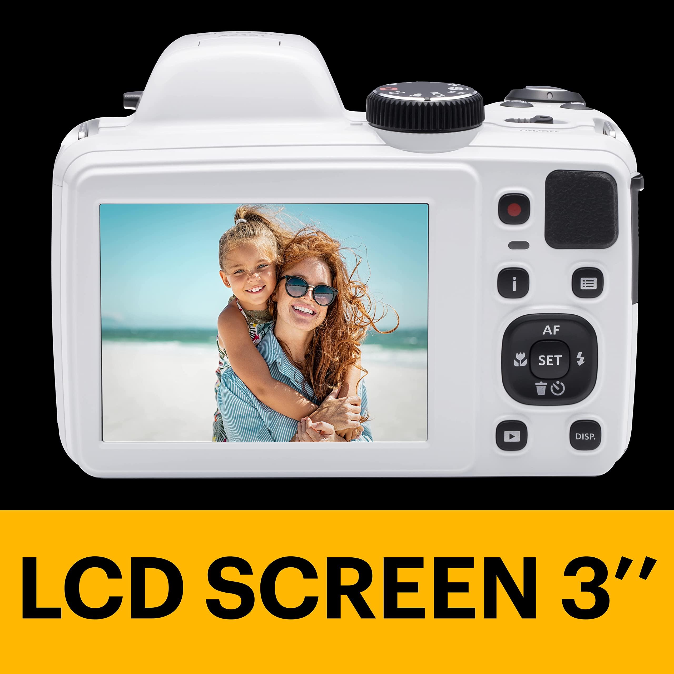 KODAK Kodak AZ401-WH PIXPRO 16MP Digital Camera, 3", White