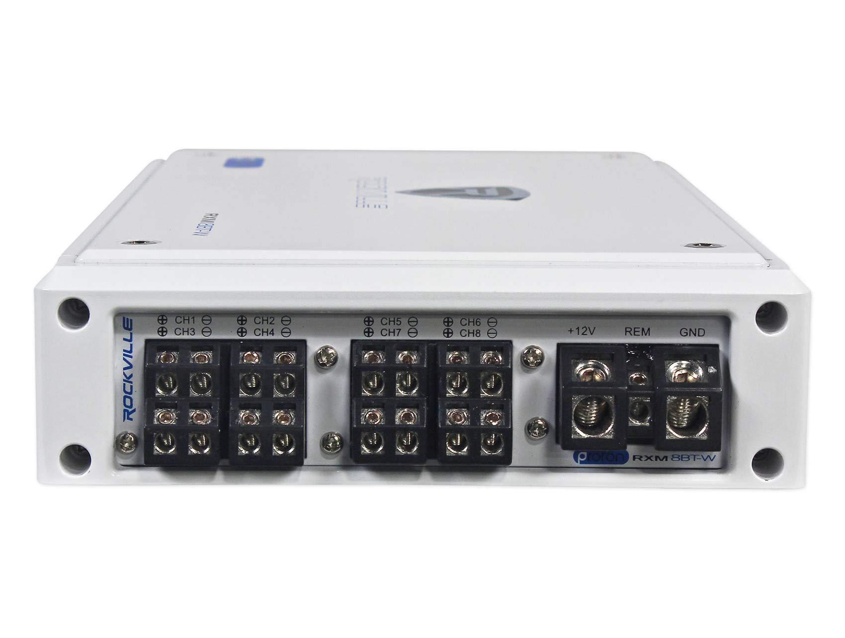 Rockville Rockville RXM8BTW 8 Channel Marine/Boat Bluetooth Amplifier+Kicker 4Zone Control