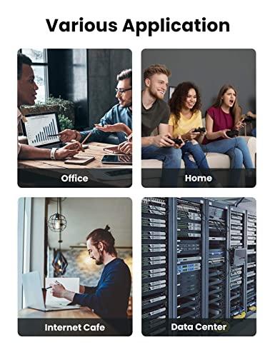 UGREEN UGREEN RJ45 Coupler 2 Pack in Line Coupler Cat7 Cat6 Cat5e Ethernet Cable Extender and Cat7 High-Speed Flat Gigabit RJ45 LAN Cable 10Gbps Compatible for Gaming PS5 PS4 PS3 Xbox PC Laptop Modem Router