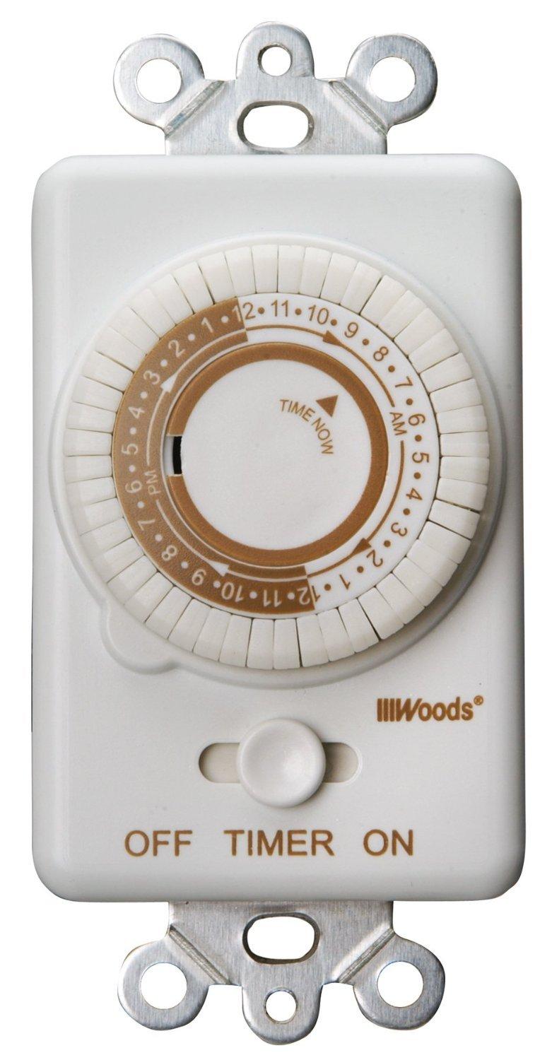 Woods Woods 59745 59745WD 24-Hour Mechanical Converts A Wall Light Switch to Timer (White)