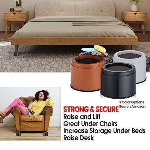 iPrimio iPrimio Bed Risers - Round, 3 Inch Lift, Heavy Duty, 6 Pack, Up to 10000lbs - Bed Raising Blocks, Furniture Risers - Safe, Sturdy Bed Lifts for College Dorm Rooms, Couches, Tables, Desk Riser