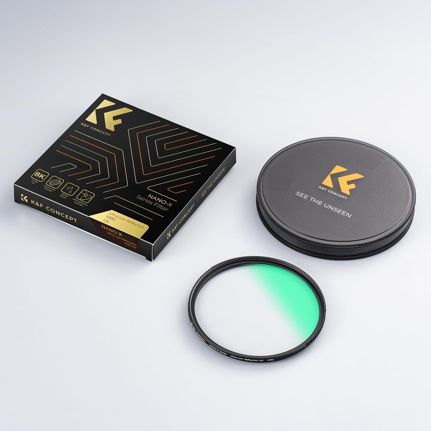 K&F Concept K&F Concept 58mm Ultra-Low Reflectivity MCUV Lens Protection Filter 28 Multi-Layer Coatings Ultra-Slim HD Waterproof Scratch Resistant Lens UV Filter (Nano-X Series)