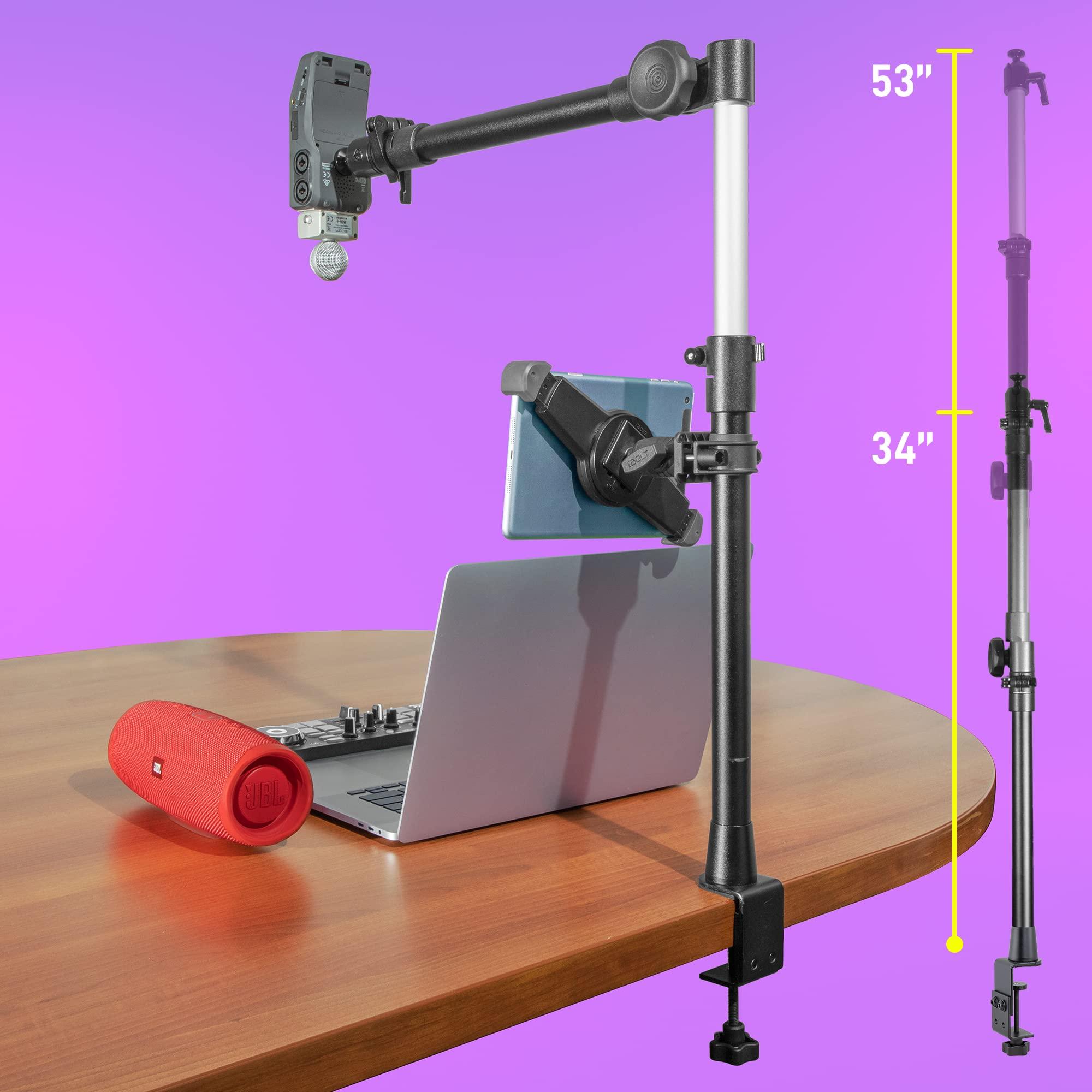 iBOLT iBOLT Stream-Cast Overhead Camera Rig Desk Mount for DSLR Cameras- with a Multi-Angle Telescoping Arm and 20 Camera Screw Attachment- for Top Down and Front Facing Photography
