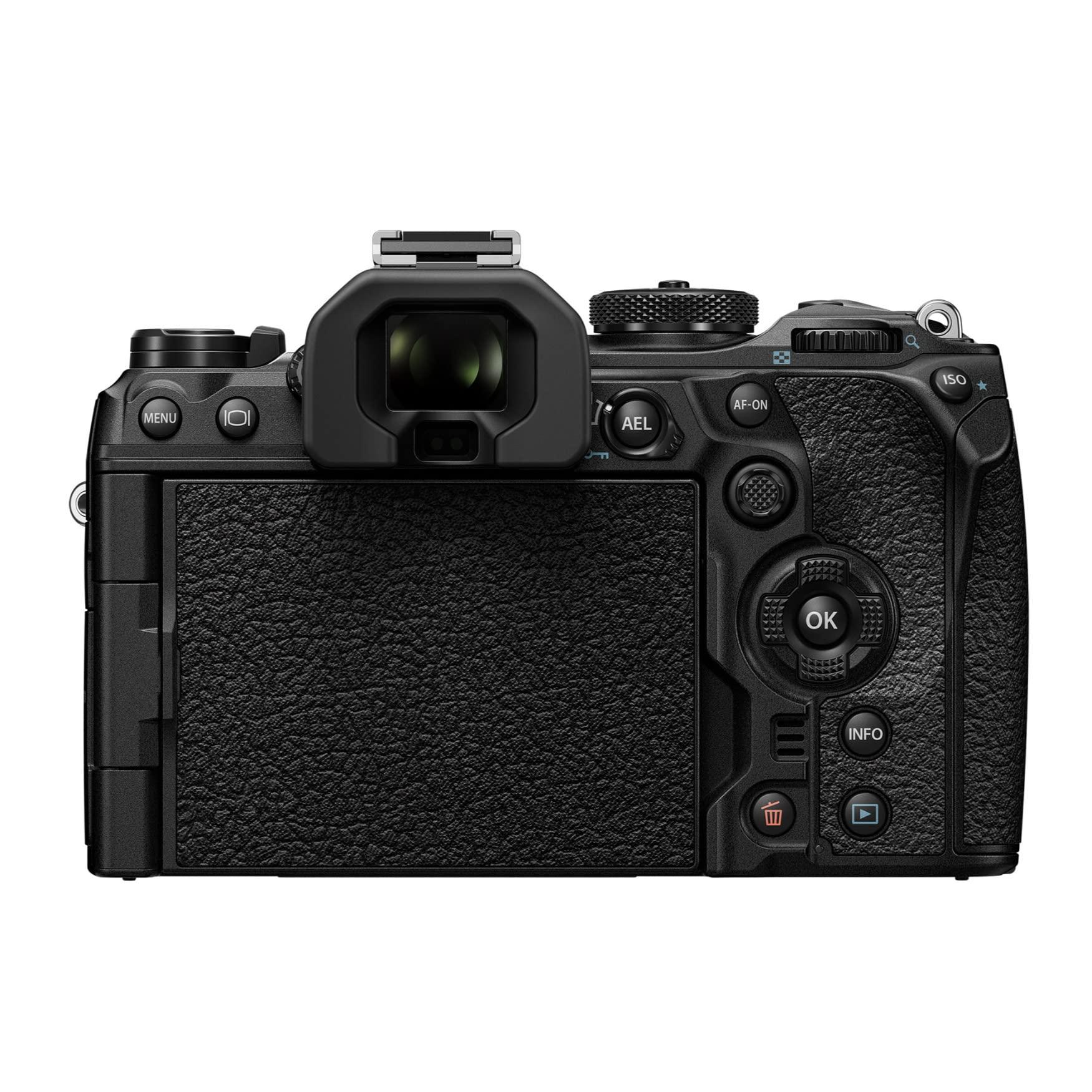 OM SYSTEM OM SYSTEM OLYMPUS OM-1 Micro Four Thirds System Camera 20MP BSI Stacked Sensor Weather Sealed Design 5-Axis Image Stabilization 120fps sequential Shooting, Black