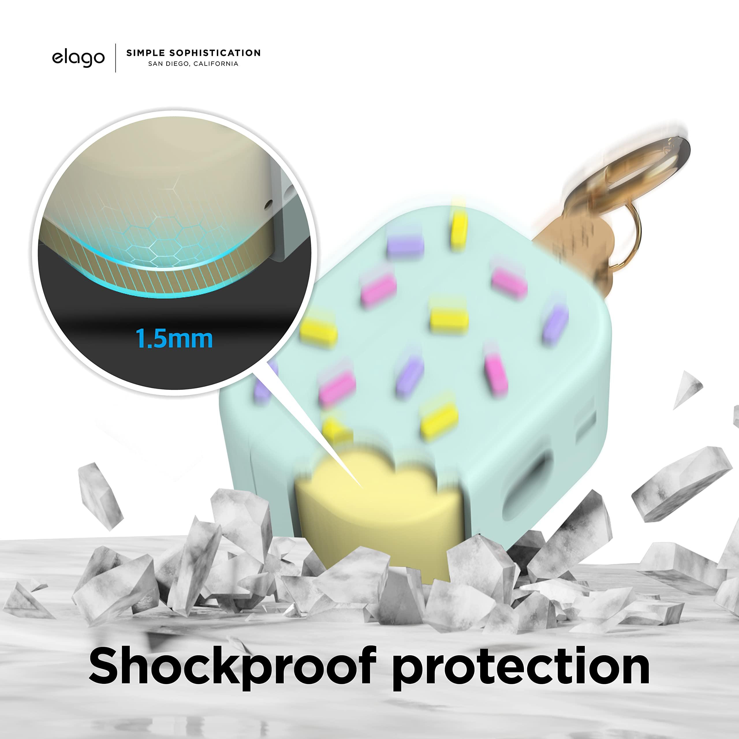 elago elago Ice Cream Case Compatible with AirPods Pro 2, Compatible with AirPods Pro 2nd Generation Case, Carabiner Included, Supports Wireless Charging, Full Protection (Mint)