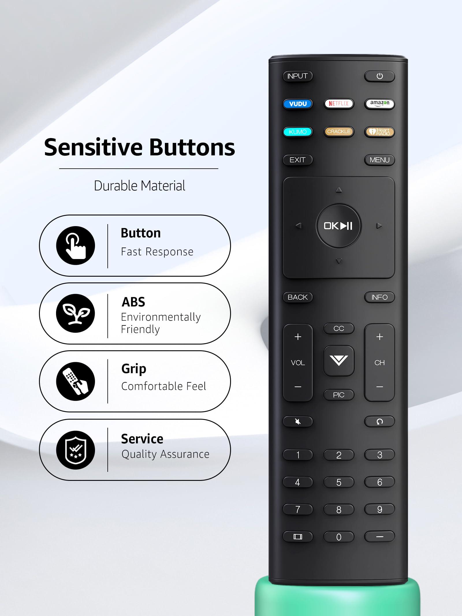 WDZP Universal XRT136 Replacement for Vizio Smart TV Remote, for Vizio All LED LCD HD 4K UHD HDR Smart TVs D50x-G9 D65x-G4 D55x-G1 D40f-G9 D43f-F1 D70-F3 V505-G9 D32h-F1 D24h-G9 E70-F3