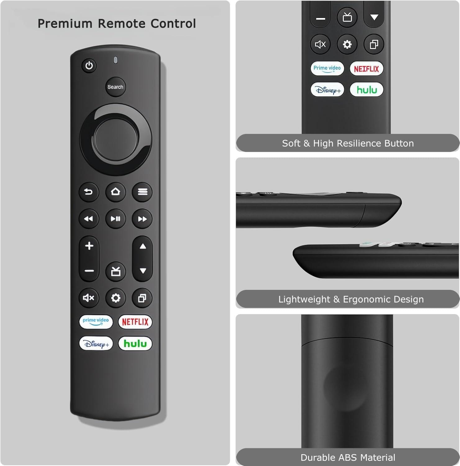 Nuliving Replacement Remote for Insignia, Toshiba, Pioneer Smart TV, Compatible with Fire Smart TV with 4 Shortcut Keys
