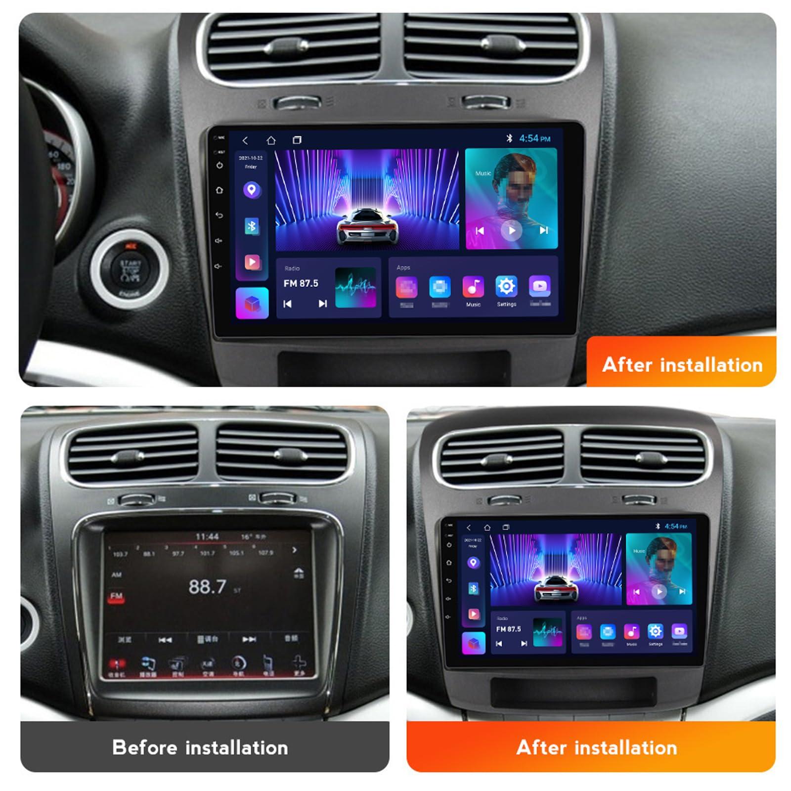 Plusfish Plusfish 9 Inch Android 13 Car Stereo for Dodge Journey 2011~2020 Touch Screen Car Radio Bluetooth Wireless Carplay Android Auto Multimedia Navigation with RDS DSP FM Radio,M100cp 4core 1g+32g