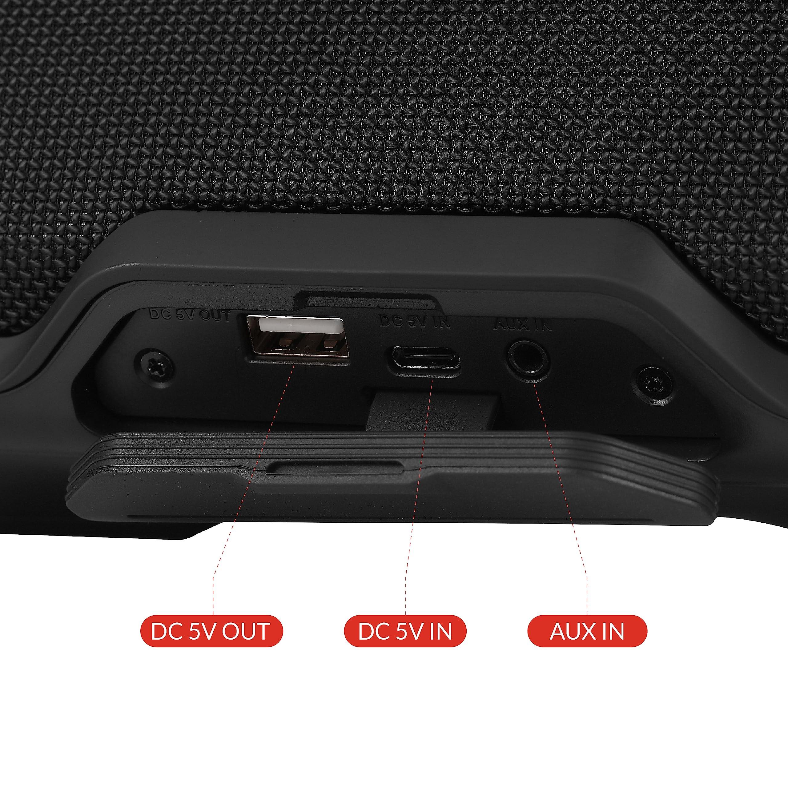 Aiwa Aiwa Exos-3 Waterproof Bluetooth Speaker, 60W Peak Power, 20-Hour Playtime, Stereo Sound, USB-C Charging, IPX7 Waterproof, Wireless Pairing, Perfect for Outdoor Adventures