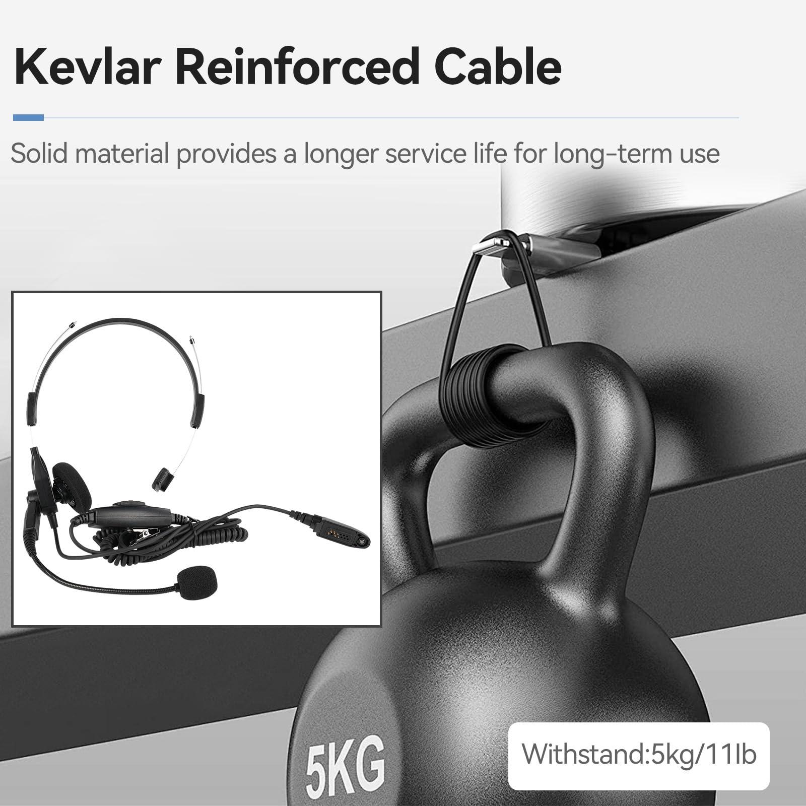 Retevis Retevis RT29 Military Walkie Talkie(2 Pack) with Overhead Headset(2 Pack), Long Range 2 Way Radio with Earpiece, 700,000 sq. ft/50 Floor Range, Dust Protected and Splashproof, Heavy Duty Two Way Radio