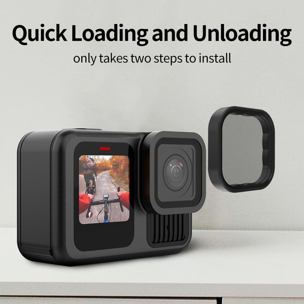 TELESIN TELESIN ND Filter Set 5-Pack CPL ND8 ND16 ND32 ND64 Compatible for GoPro Hero 13 Black, Neutral Density Polarizing Lens Filter Kit Lens Protector Multi-Coated HD Glass for GoPro 13 Accessories