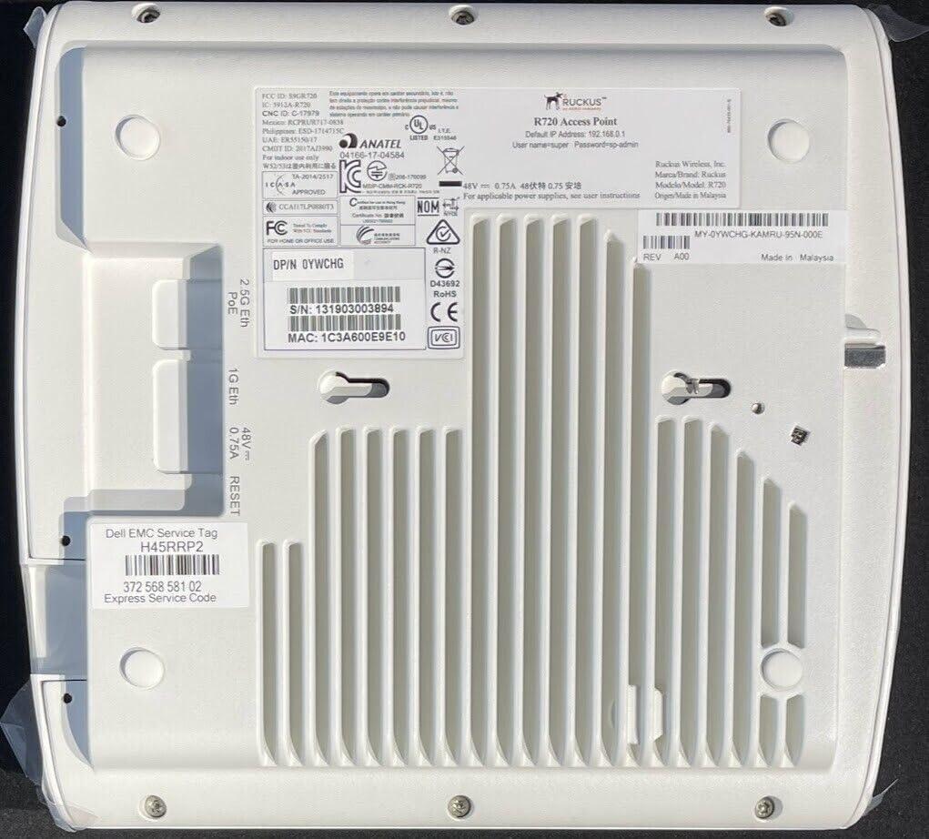 DirectNine Basics Ruckus R720 Dual-Band 802.11ac 4x4:4 Wireless Access Point (901-R720-WW00) (Renewed)