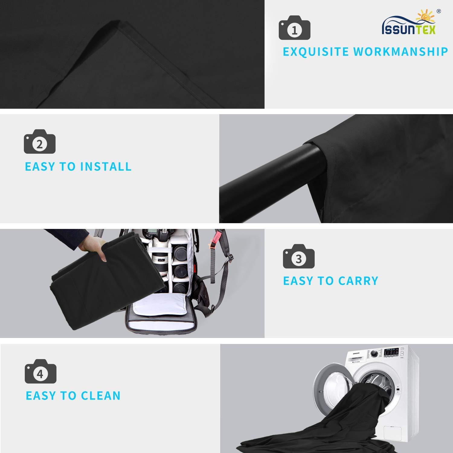 ISSUNTEX ISSUNTEX 10X16 ft Background Muslin Backdrop, Photo Studio, Collapsible High Density Screen for Video Photography and Television-Black