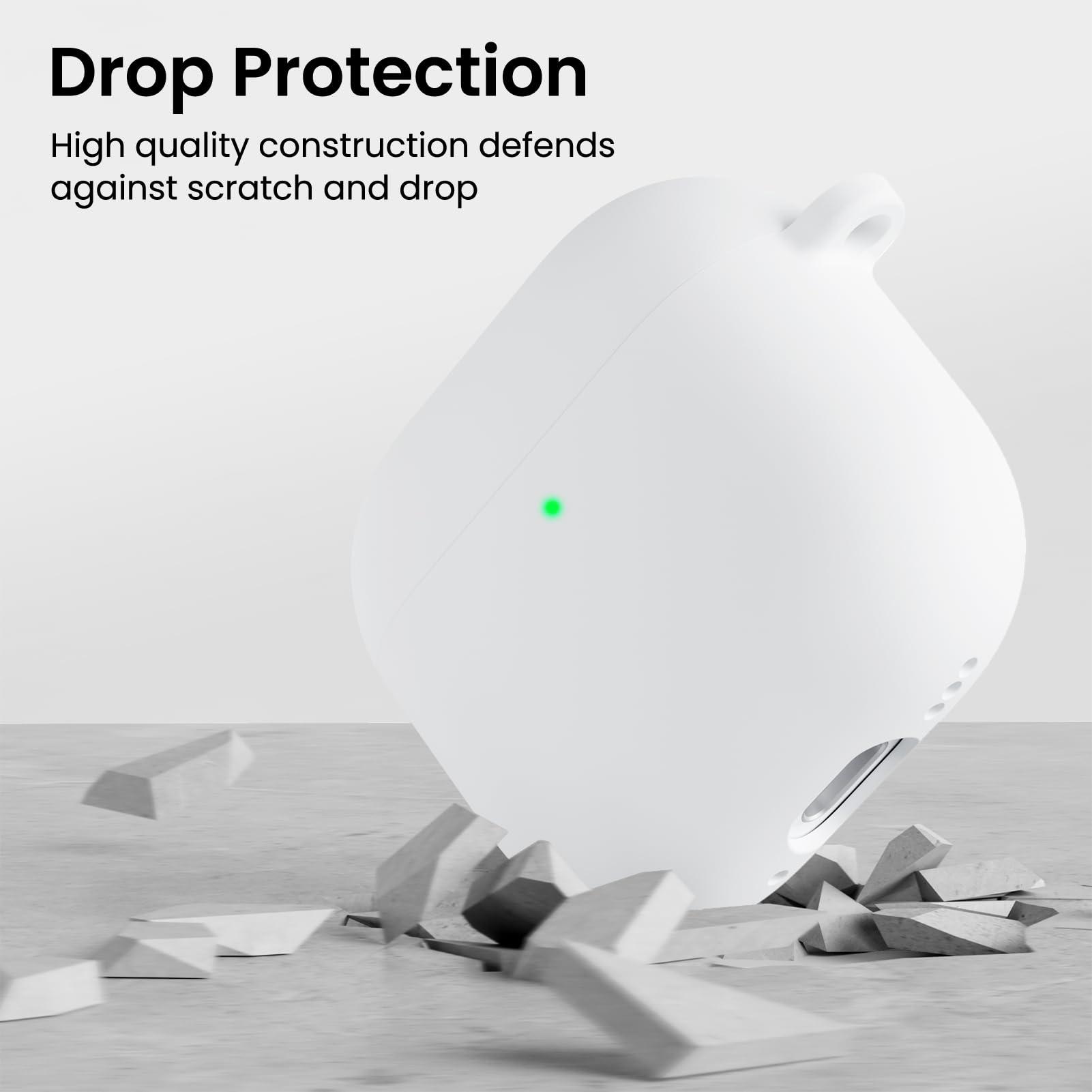 ORNARTO ORNARTO for AirPods 4 Case, Soft Silicone Full Protective Cover with LED Visible, Compatible with AirPods 4th Generation 2024 - White