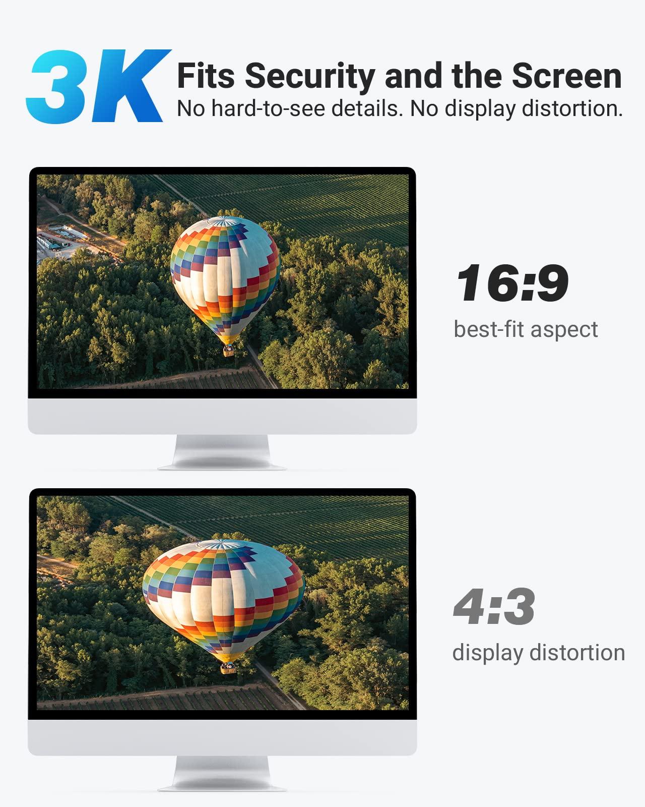 ANNKE ANNKE AH500 3K 8 Channel 4 Camera PoE Security System with 2TB HDD, Color & IR Night Vision, Human & Vehicle Detection, IP67 Outdoor Camera for Home Business Security