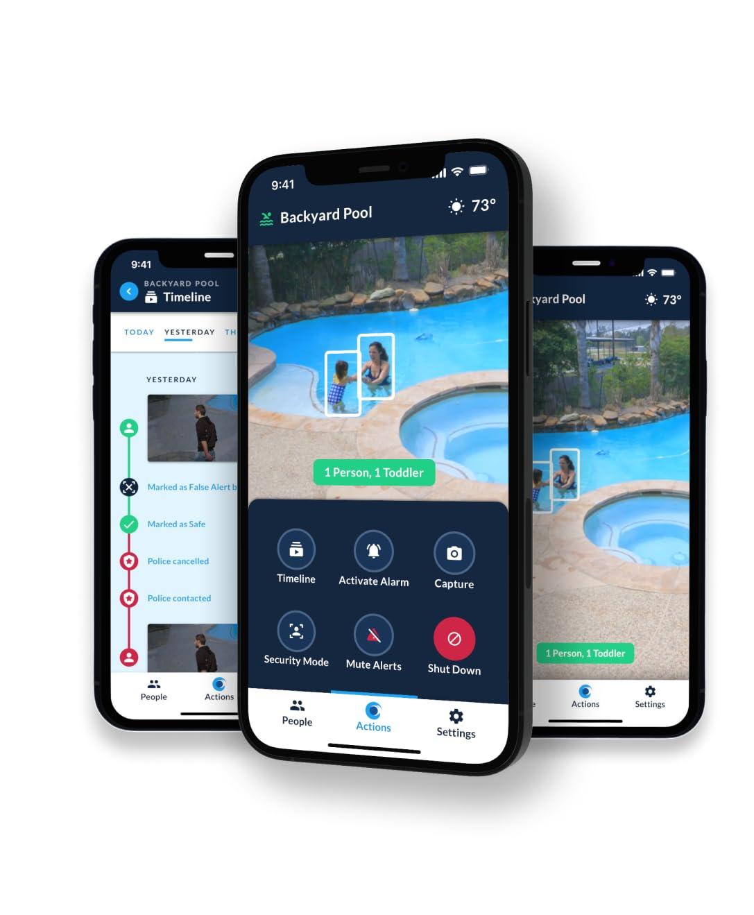 PoolScout PoolScout Pro Security Camera & Alarm Unit - Pool Security Alarm System for Preventing Drowning of Toddlers & Pets in Your Swimming Pool (12 Month Premium Subscription Included)